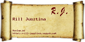 Rill Jusztina névjegykártya
